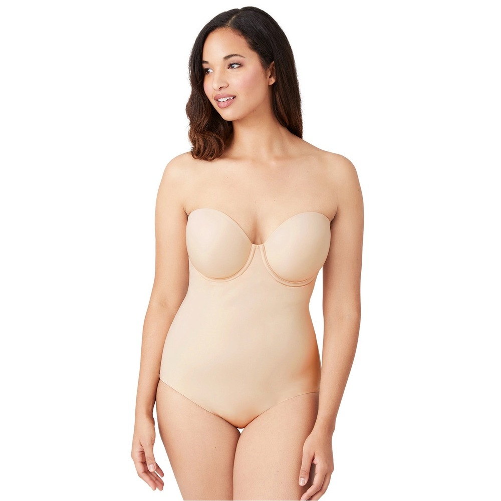 Wacoal Strapless Body Shaper Bodysuit Beige Convertible‎ Underwire Size 40C